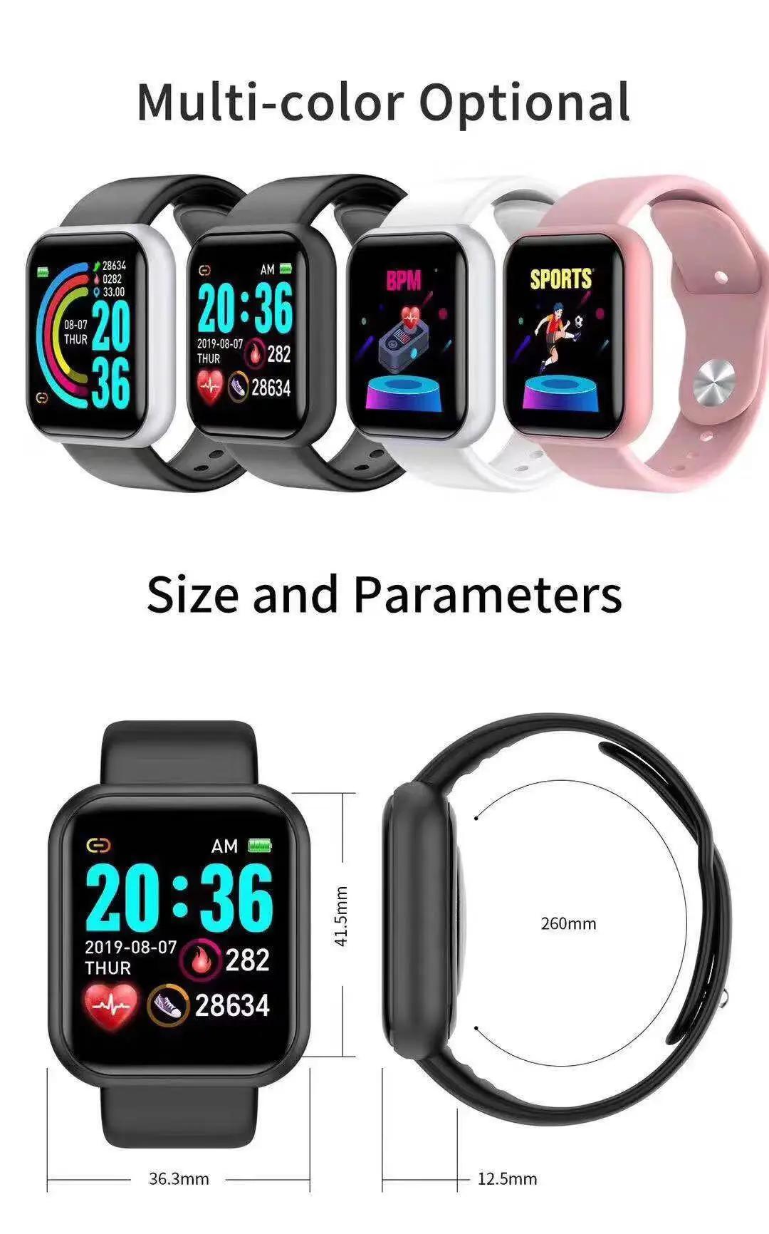 Smartwatch Watches Digital - Smartwatch D20 Pro da uomo Y68,