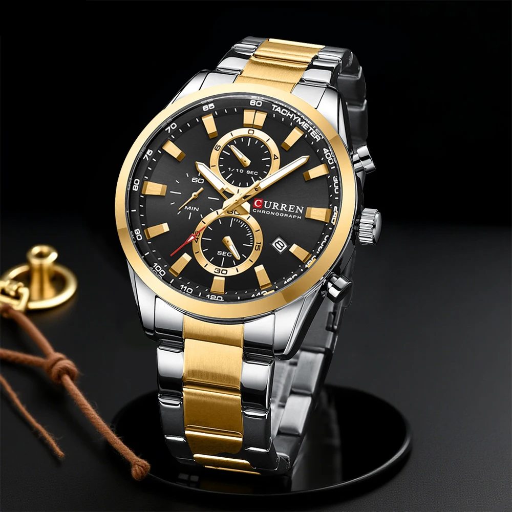 Analog Quartz Watch - CURREN Casual Quarzo Crono Orologi sportivi