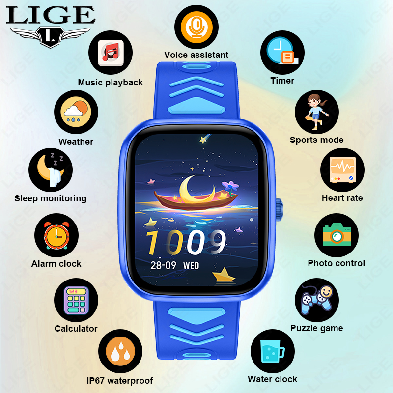 Smartwatch Watches For Kid Boy With Alarm - Smartwatch per Bambini LIGE, Impermeabile, con