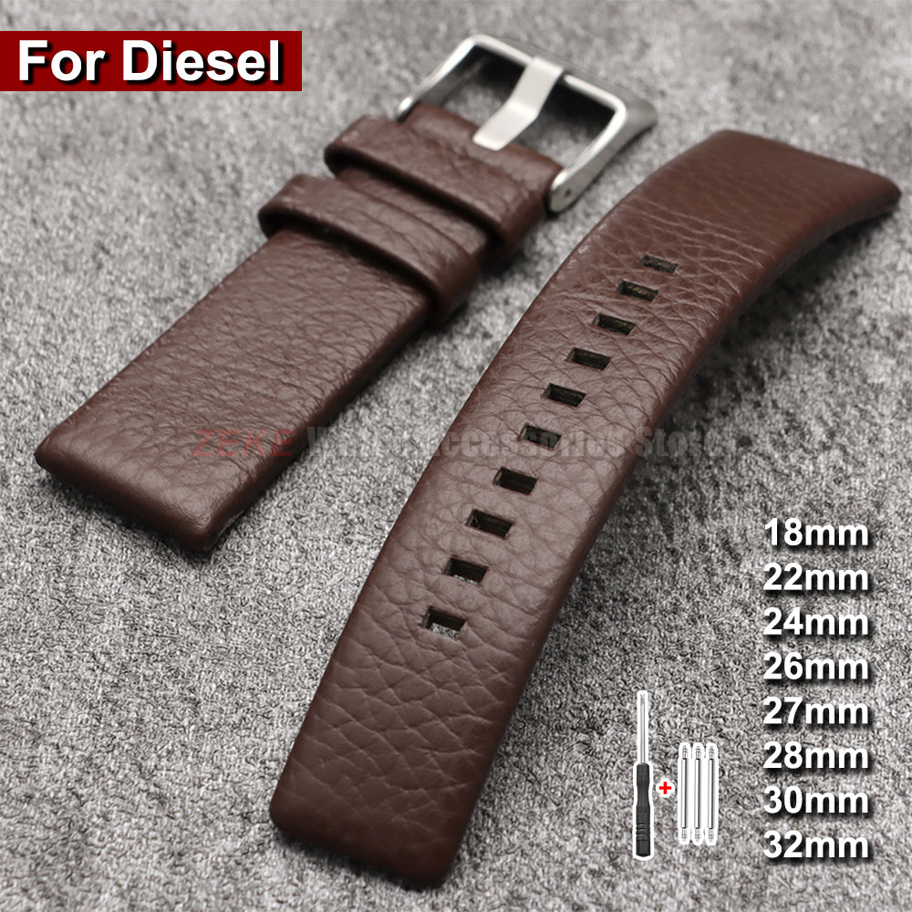 Diesel Watches Smartwatch - Cinturino per Orologio in Pelle Litchi