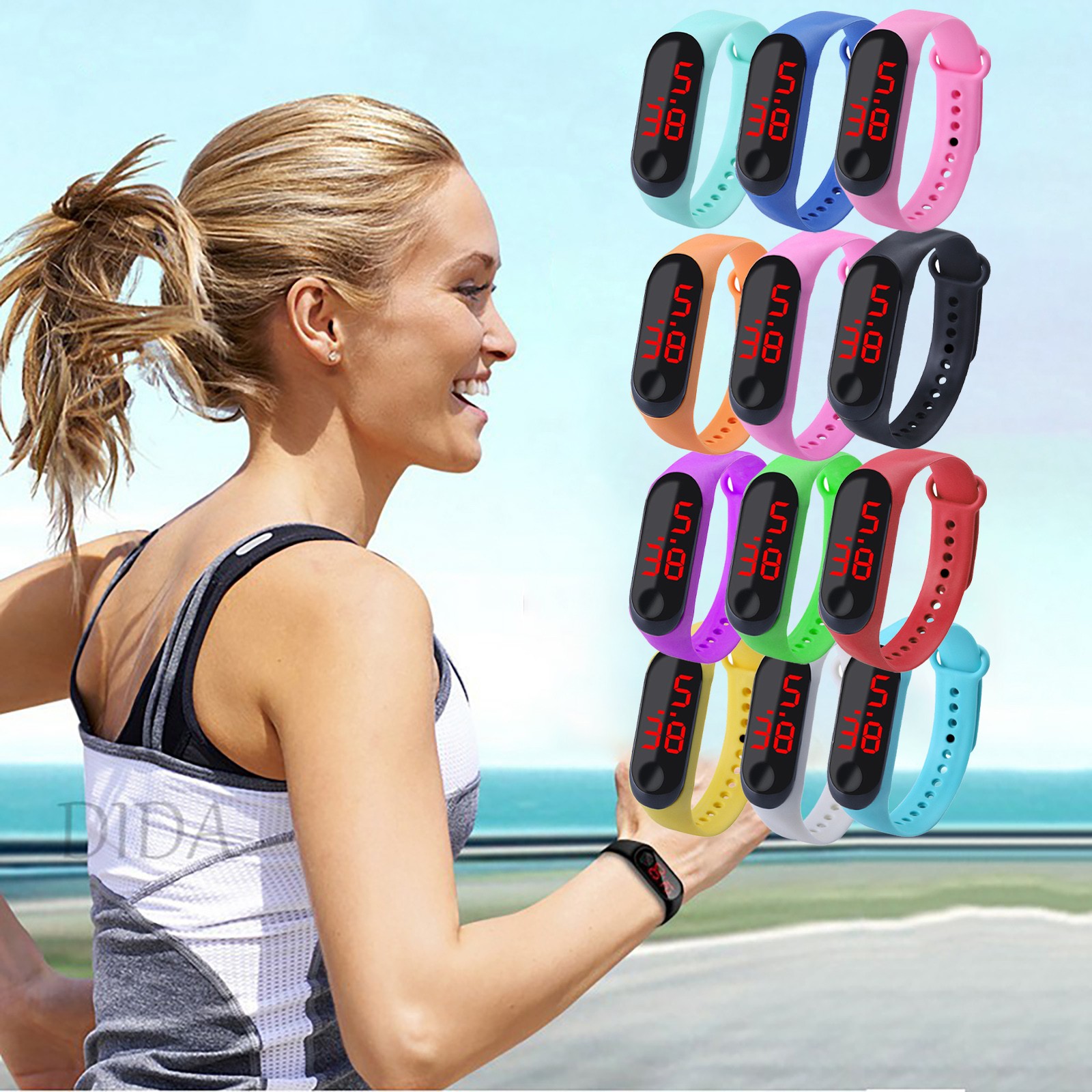 Smartwatch Watches Digital - Orologio sportivo da esterno con cinturino