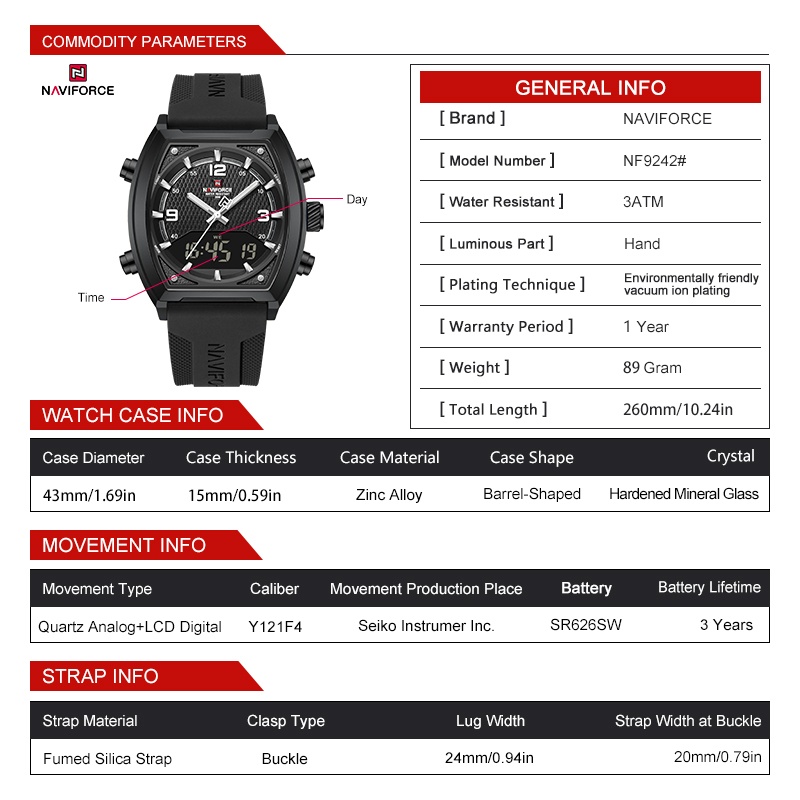 Orologio da uomo NAVIFORCE con - Analog Quartz Watch recensione e prezzo