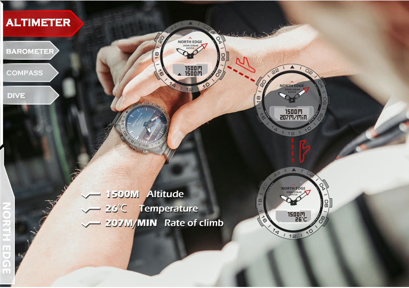 NORTH EDGE Orologio Smart di L - Smartwatch Army Watches For Men recensione e prezzo