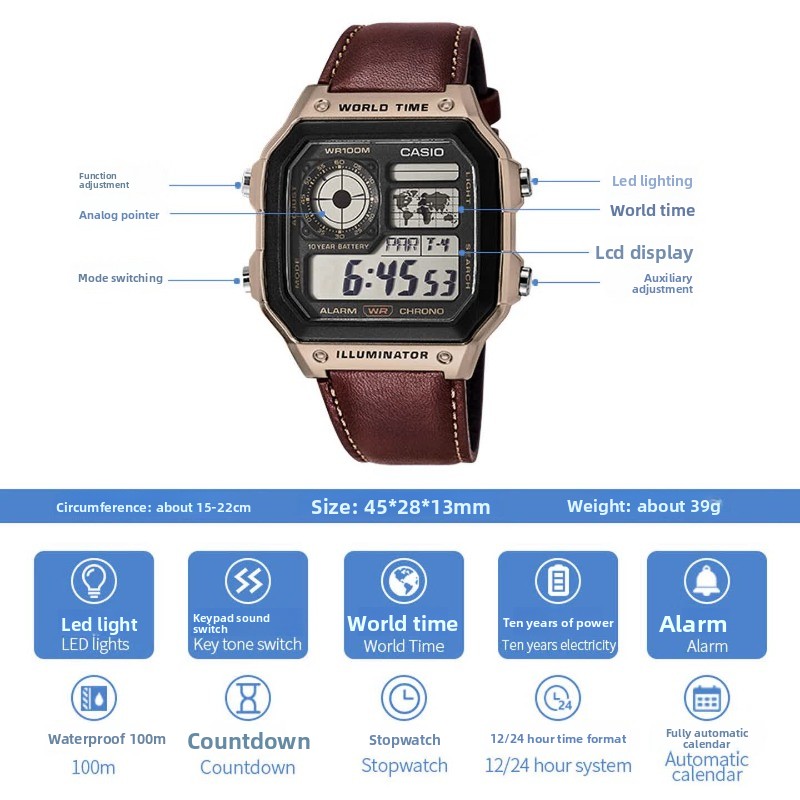 Orologio Casio AE-1200WHL-5A V - Vintage Digital Watch recensione e prezzo