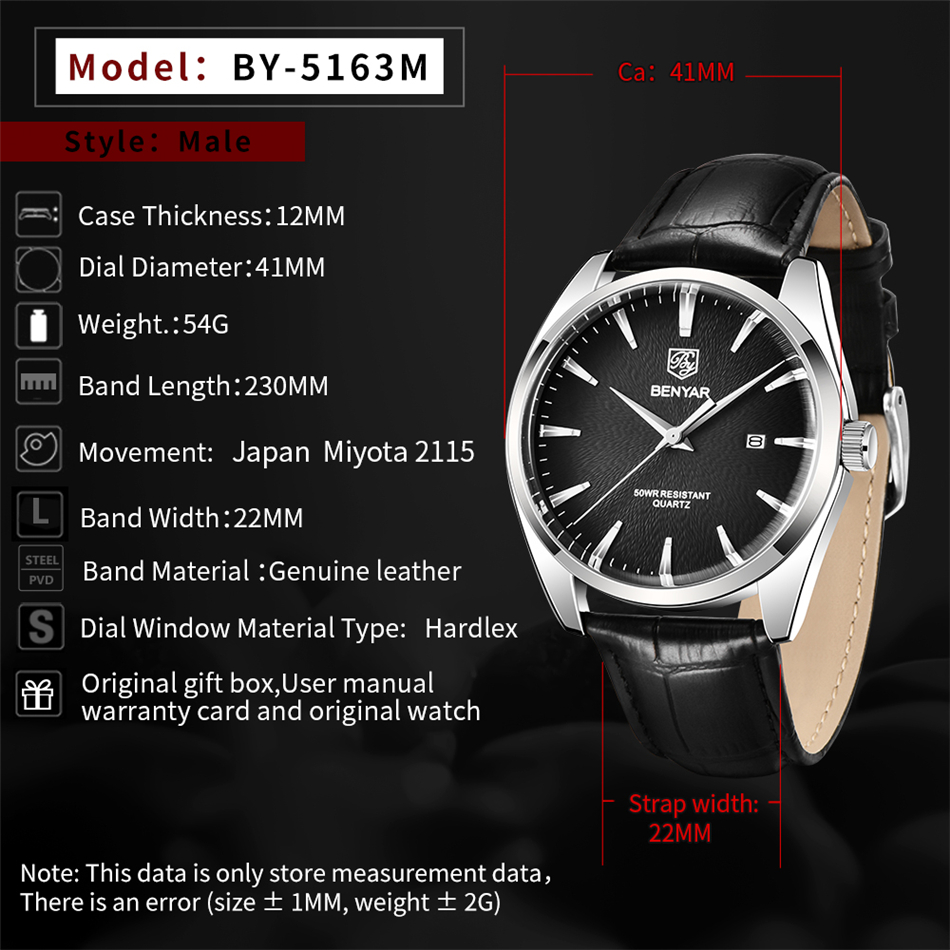 Benyar 5163 Orologi da polso m - Smartwatch Watches For Men Brands recensione e prezzo