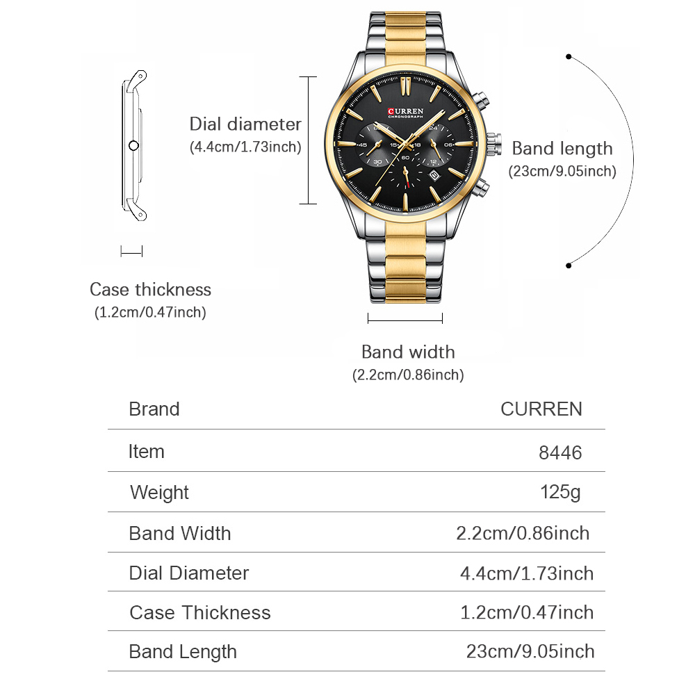 CURREN Casual Quarzo Crono Oro - Analog Quartz Watch recensione e prezzo