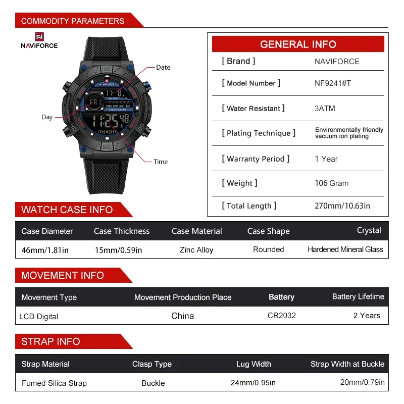 NAVIFORCE Nuovi orologi sporti - Watch Display Pillow recensione e prezzo