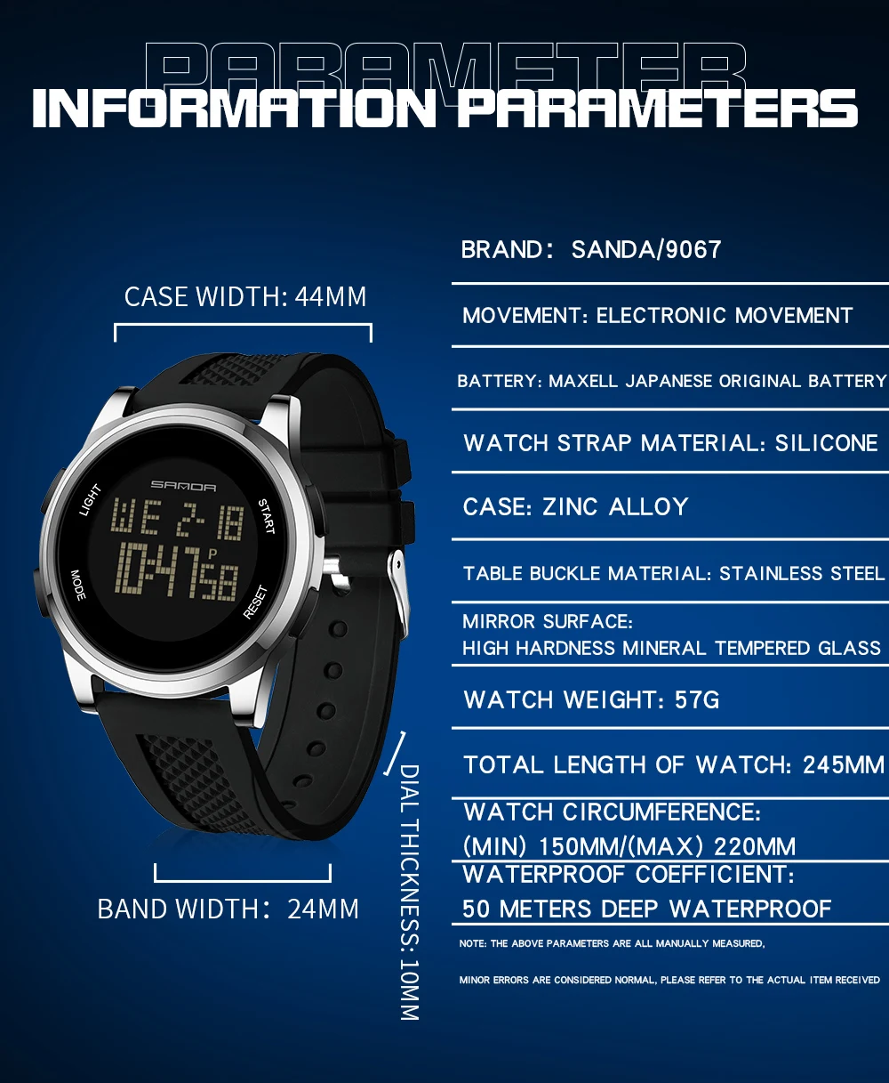 SANDA 9067 Orologio digitale d - Smartwatch Army Watches For Men recensione e prezzo